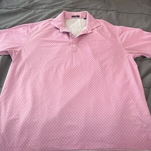 Men’s XL turtles on golf polo pink